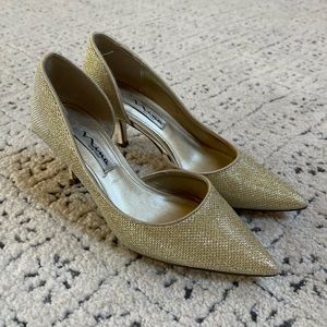 Nina gold kitten heels